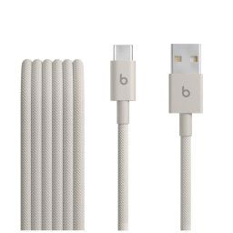 Cable Apple Beats USB A a USB C 1,5 m Blanco Trenzado Carga Rápida