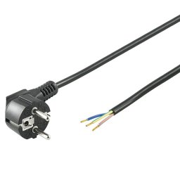 Goobay Cable de Alimentación Eléctrico CEE7 Macho a Bornes 5m Negro