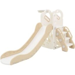 ECD Germany Juego tobogán infantil 3en1 blanco-beige plástico interior y exterior