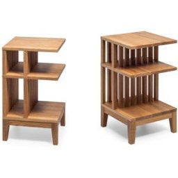 WOODEK Set de 2 mesillas de noche de roble macizo aceitado