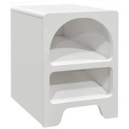 sweeek Mesilla de noche blanca con 2 nichos