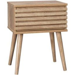 sweeek Mesilla de noche escandinava con decoración en madera