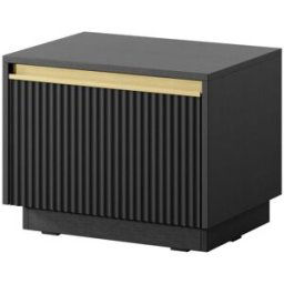 That's Write Mesita de noche 1 cajón en madera laminada negra 54x42 cm