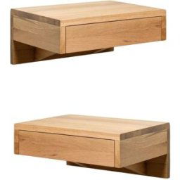 WOODEK Lote de 2 mesillas de noche de roble macizo aceitado