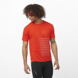 Salomon Camiseta de hombre Sense Aero Graphic . Naranja M