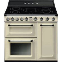 SMEG Cocina compacta con placa de gas con 5 zonas y 3 cavidades para horno - TR93IP2. Crema