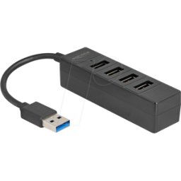 DELOCK 64350 - Hub USB 2,0, 4 puertos, 4x USB-A.