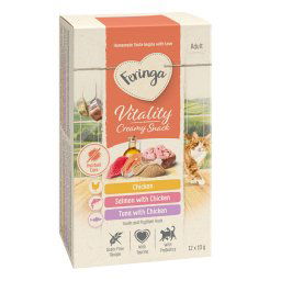 Feringa Vitality Creamy Snacks para gatos - Pack mixto: 3 sabores (12 x 10 g)