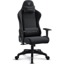 SENSE7 Spellcaster FUKU PU Silla Gaming Ergonómico Ajustable Soporte Lumbar Negra/Gris