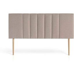 Pondecor Cabecero Moon de 160 de madera acolchado en tela marrón jaspeda