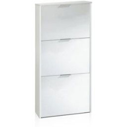 duehome Zapatero Remi de 3 puertas melamina, blanco, 60 x 113 x 22