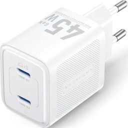 Cargador de Pared GaN Vention FEFW0-EU 2xUSB-C 45W Blanco