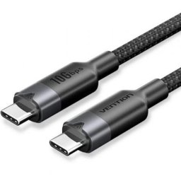 Cable USB 3.2 Tipo-C 5A Vention TRGBH 2m Negro 100W 10Gbps