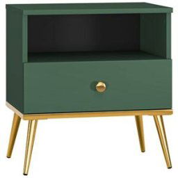 Petits meubles Mesita de noche 1 cajón estratificado Verde