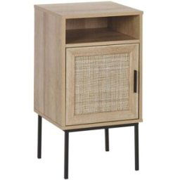 Beliani Mesita de noche marrón claro