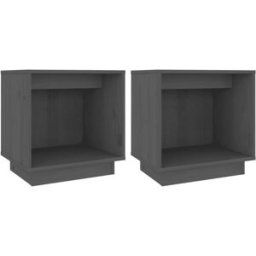 Prolenta Premium 2 piezas mesita de noche madera gris 40 x 30 x 40 cm