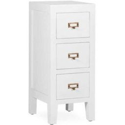 MOYCOR Mesita de noche de madera blanca anch. 30 cm