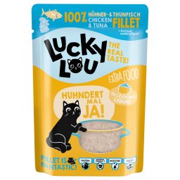 Lucky Lou Extra Food 12 x 70 g - Pollo & Atún en caldo