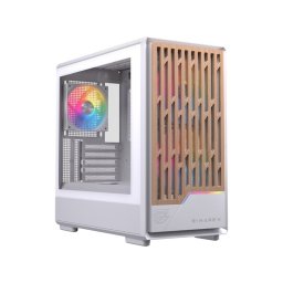 Torre PC Einarex PULSE PM400 RGB White compacta, madera, soporte 9 ventiladores, líquida 240mm