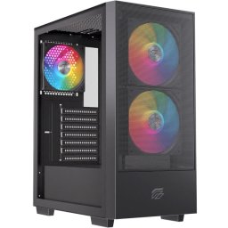 Caja PC Einarex Pulse P100 RGB Negro Panel Vidrio, Soporta 6 Ventiladores, RL 360mm