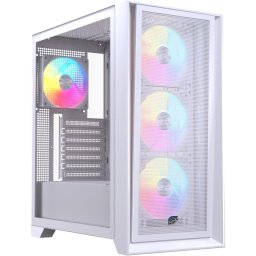 Torre Einarex PULSE P600 RGB White ATX Panel Vidrio/Malla 3x Ventilador 120mm