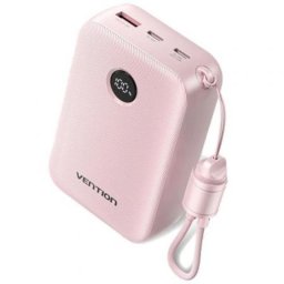Powerbank Vention FKBP0-C 20000mAh 22.5W Rosa cable USB-C extraíble