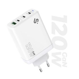 Cargador Subblim GaN 120W USB-C 4 Puertos Power Delivery Compacto Blanco