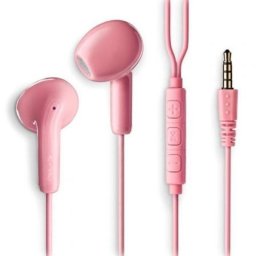 Auriculares NGS Cross Flip con cable Jack 3.5 mm, micrófono, manos libres y control de volumen rosas