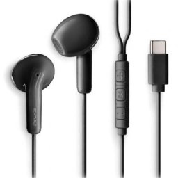Auriculares NGS Cross Glide con cable USB-C para dispositivos multipropósito con micrófono negros