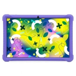 Funda SPC Gravity 10.1 Kids Case silicona púrpura con argolla reforzada