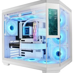 Mars Gaming Mc-3tcorelcdm Caja Gaming Micro-atx Pantalla Ips De 7.2" Triple Cristal Templado Blanco