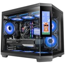 Mars Gaming Mc-3tcorelcdm Caja Gaming Micro-atx Pantalla Ips De 7.2" Triple Cristal Templado Negro