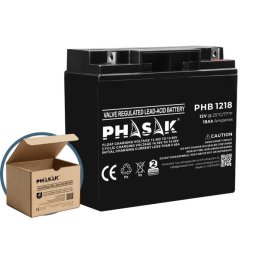 Batería UPS Phasak PHB 1218 12V 18Ah Sellada Plomo-Ácido Negra