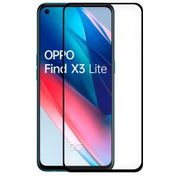 Cool Protector Pantalla Cristal Templado Full 3D Negro para Oppo Find X3 Lite