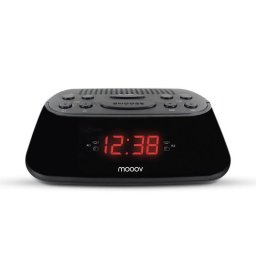 Radio despertador Mooov 477003 doble alarma pantalla LED roja FM snooze