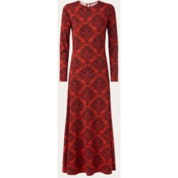 SIYU Vestido midi de terciopelo. Burdeos S