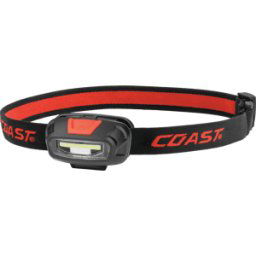 COAST FL13 - Linterna frontal LED FL13, 250 lm, negra / roja, IPX4, 2x AAA