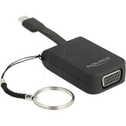 DELOCK 63941 - Adaptador USB tipo C > VGA (modo antiguo DP) - llavero