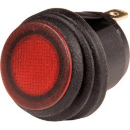 SCI-PARTS WS R13-112 L-RT - Interruptor basculante redondo IP65, 1x On - Off, negro/rojo