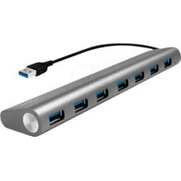 LOGILINK UA0308 - Hub USB 3.0 de 7 puertos, aluminio, cable USB-A