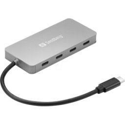 SANDBERG 136-41 - Hub USB-C 3.1 de 4 puertos, aluminio, cable USB-C