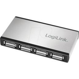 LOGILINK UA0404 - Hub USB 2.0, 4 puertos, incl. fuente de alimentación