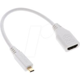 RPI M-HDMI HDMI5 - Raspberry Pi - Cable, micro-HDMI (m) a HDMI (f), 23cm, blanco