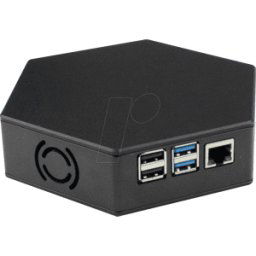 CAMDENBOSS RPI CASE4 HX-BK - Carcasa para Raspberry Pi 4, Hexágono, negro