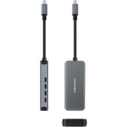 Nanocable Hub USB-C > 4xUSB-C 10 CM Gris