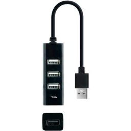 Nanocable Hub USB 2.0 4x USB 2.0 USB-A/M-USB 2.0/F 15 CM Negro