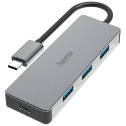 Hub USB Hama 00200105 4 Puertos USB 3.2 Gen2 Aluminio Gris 10 Gbit/s