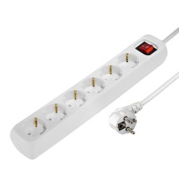 Regleta Hama 6 tomas Blanca Interruptor Cable 1,4 m Protección extra