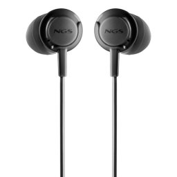 Auriculares NGS Cross Drift Black con cable Jack 3,5 mm, micrófono y control de volumen, in-ear, negros