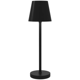 Homcom Lámpara De Mesita De Noche Inalámbrica Recargable Ø11,2x36,5cm Negro